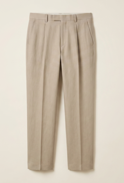 The Mediterranean Pleated Trouser – Sand Beige
